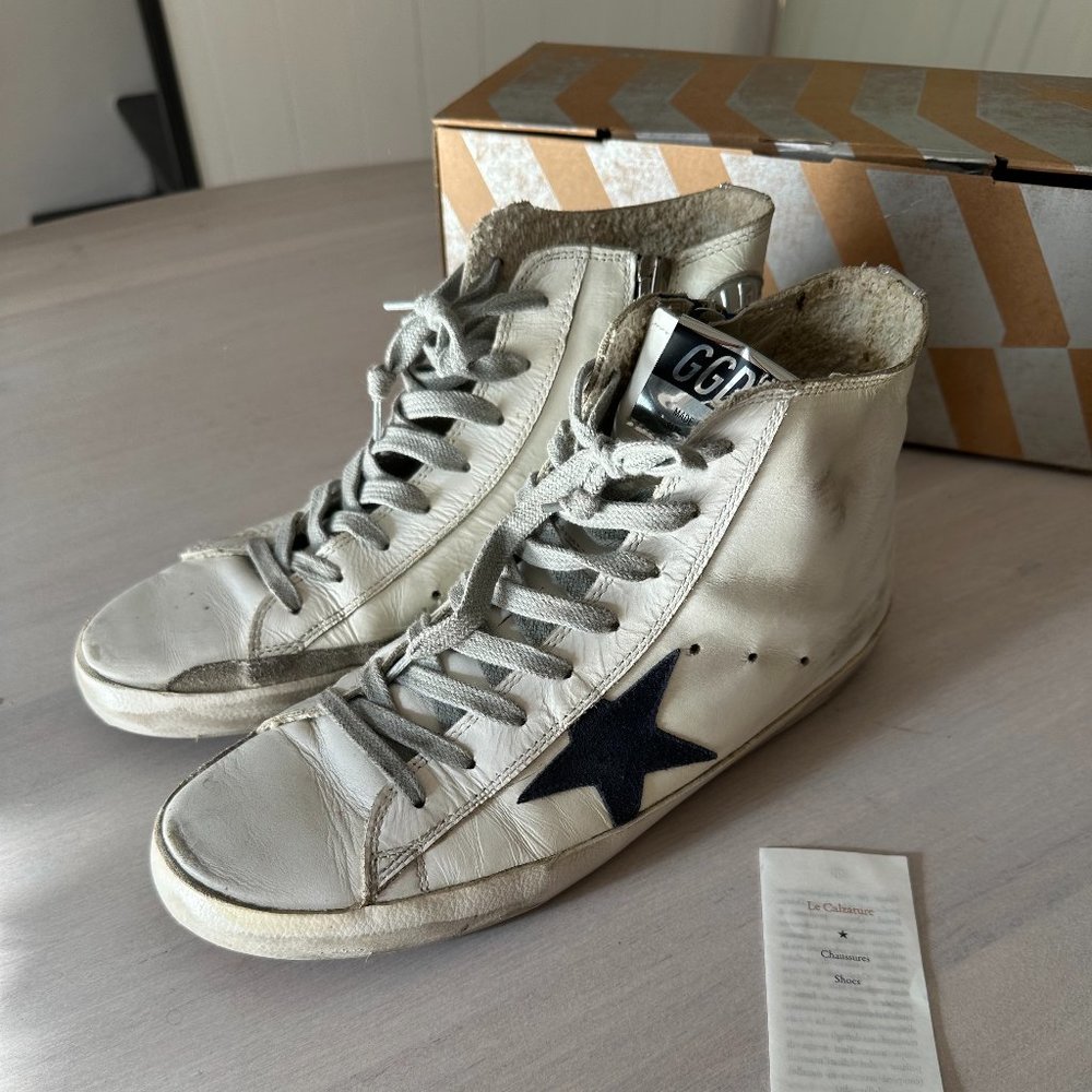 Golden Goose Francy Size 38 | White with Blue Star